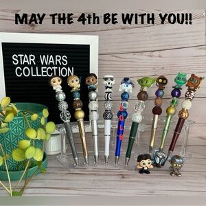 Handmade Disney Doorables STAR WARS Collection Beaded Pens - Pick One Only